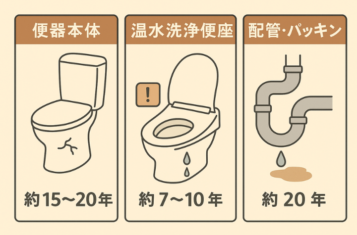 便器やウォシュレットの耐用年数