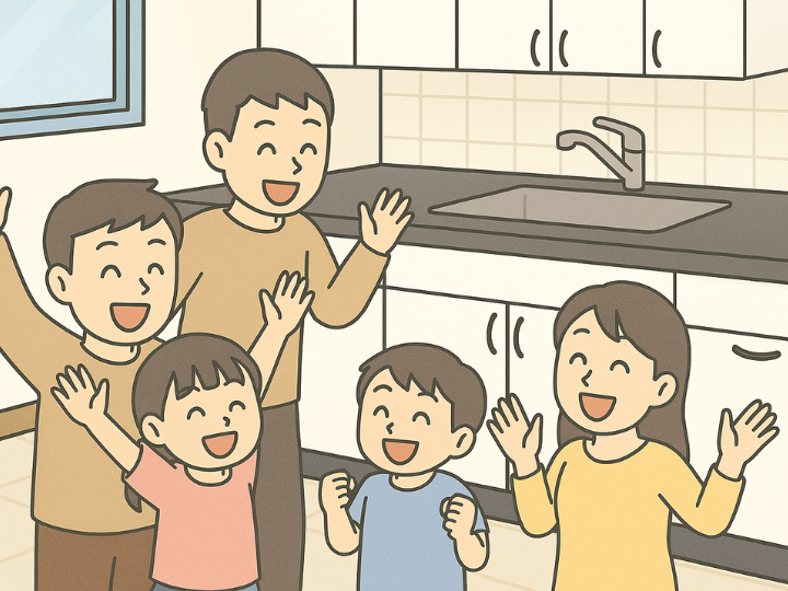 完成後のキッチンをお受渡し