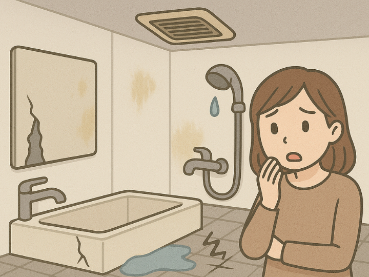 水漏れや軋みが発生しているユニットバス