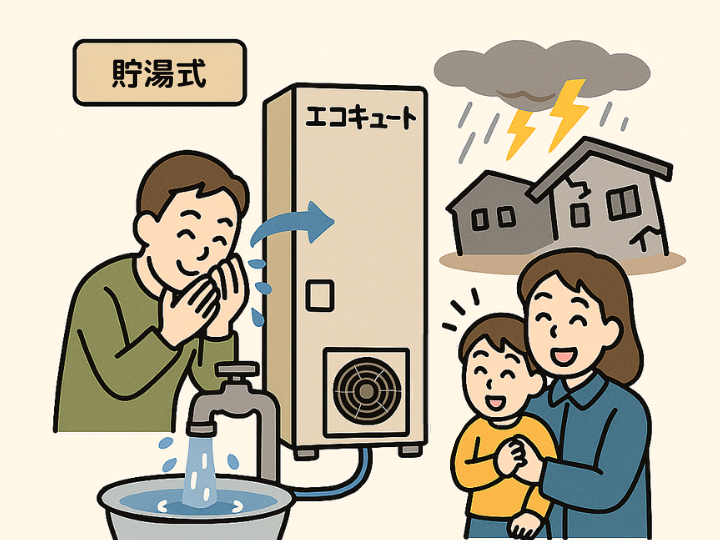 災害時にも役立つ!「貯湯式」が魅力