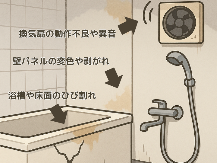 経年による浴室のダメージ