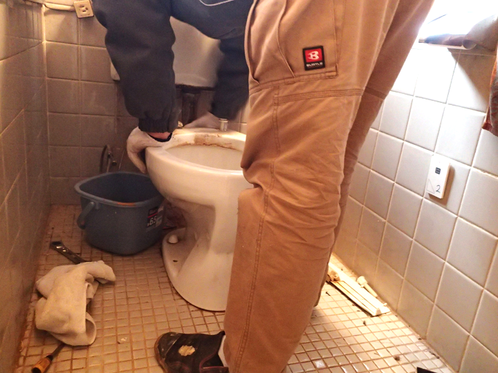 トイレ交換の様子
