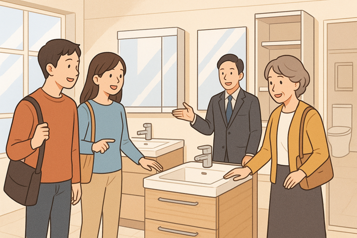 洗面台は実際にショールームで確認するのもおススメ