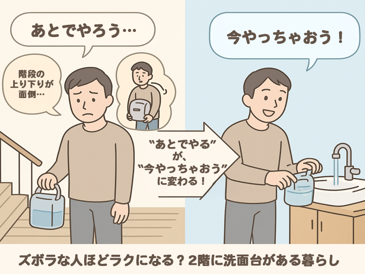 ズボラな人ほどラクになる！2階洗面台のある暮らし