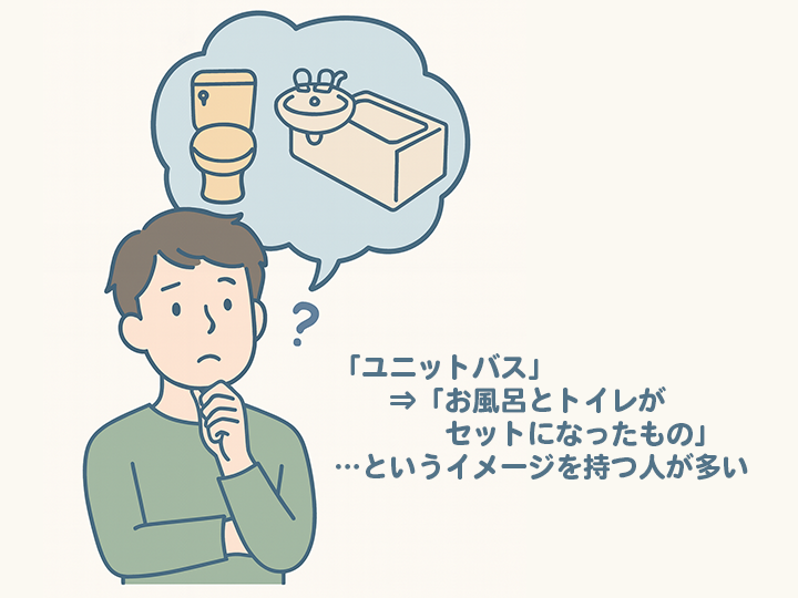 「ユニットバス」＝「お風呂とトイレが一体になったもの」という勘違いが多い