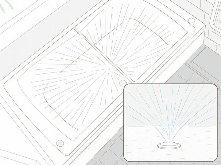 浴槽の自動洗浄では、浴槽内に取り付けられたノズルから勢いよくお湯や洗剤を噴射し、汚れを浮かせて洗い流す方式が一般的です