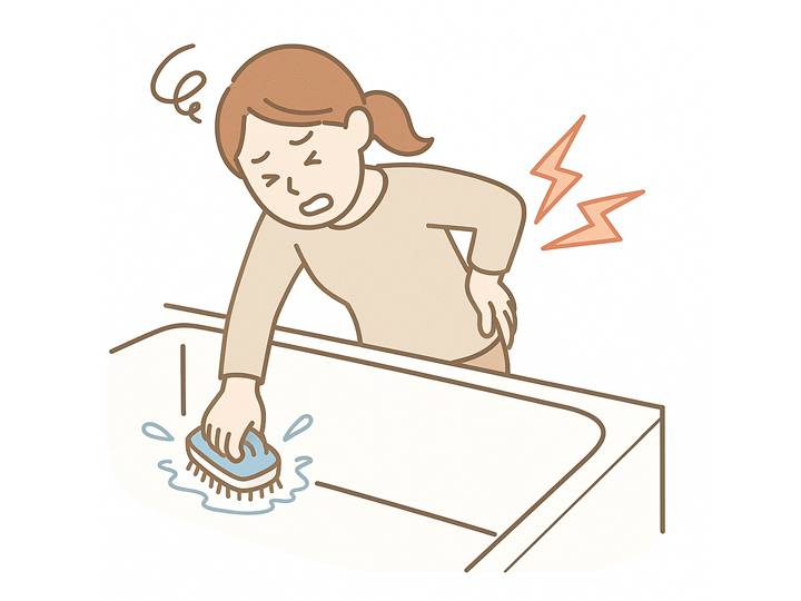 意外と身体への負担がかかりやすい風呂掃除