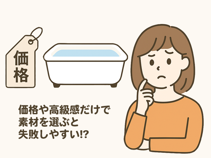 浴槽を価格や高級感だけで素材を選ぶと失敗しやすい！？