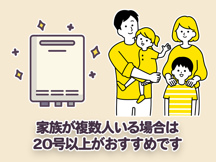 家族が複数人いる場合は20号以上がおすすめです
