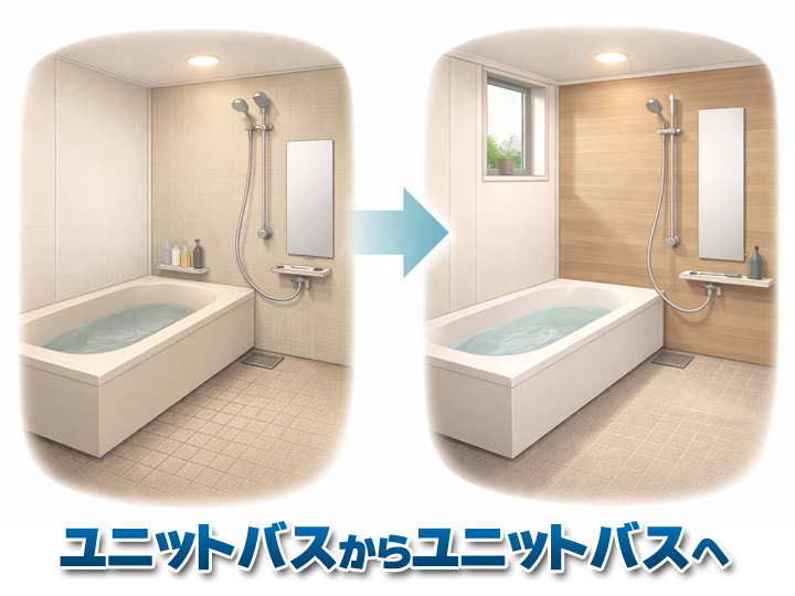 ユニットバスからユニットバスへの交換