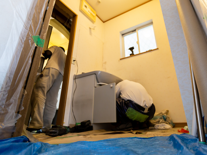 洗面所リフォームの様子