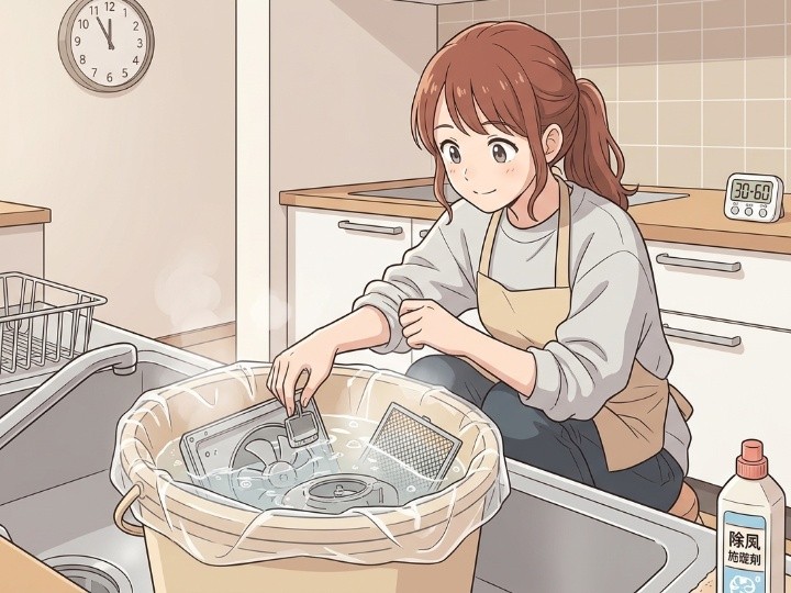 ステップ3：頑固な油をゆるめる「つけ置き洗い」