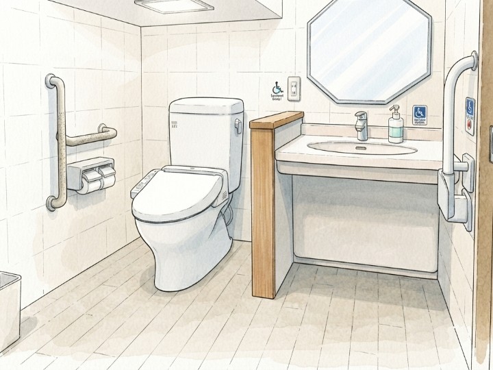 車いすを想定したトイレの介助スペース