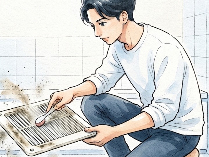 中性洗剤でパーツをやさしく洗う