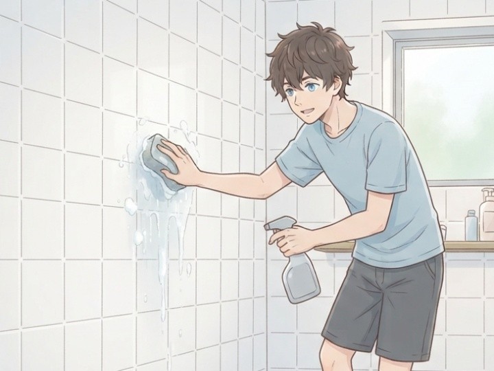 壁や床の皮脂汚れをきれいに落とす