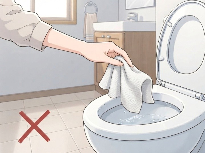 水に流せないものはトイレに流さない