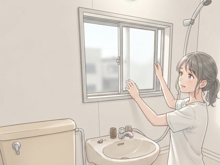 浴槽をまたがずに開閉できる位置にする