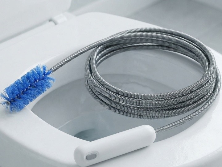 排水管クリーナーワイヤーで奥の汚れを取り除く