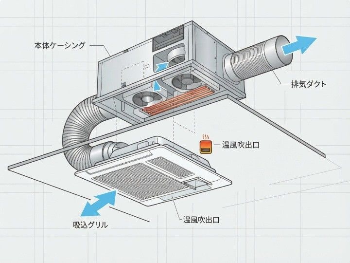 乾燥や暖房機能を備えた浴室換気乾燥機