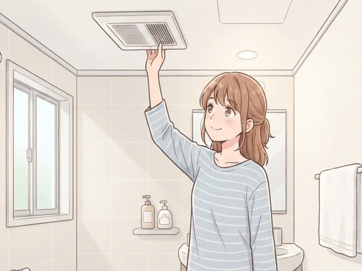 お風呂上がりやトイレのあとにしっかり換気する