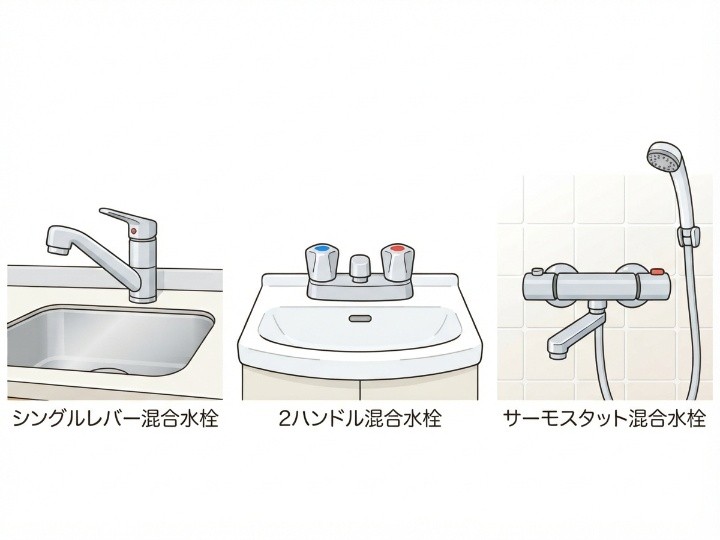 混合水栓のタイプによる違いを知る
