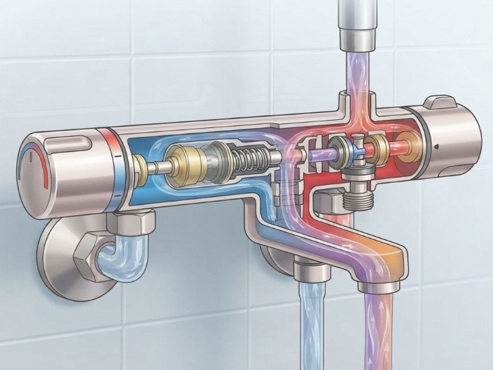 サーモスタット混合水栓の仕組みを知る