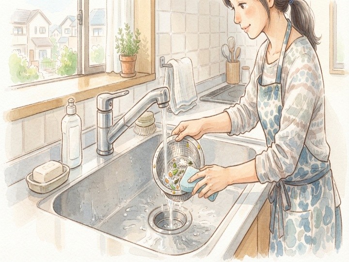 排水口のゴミ受けをこまめに掃除する方法