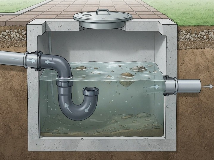 排水桝が排水管をつなぐ役割