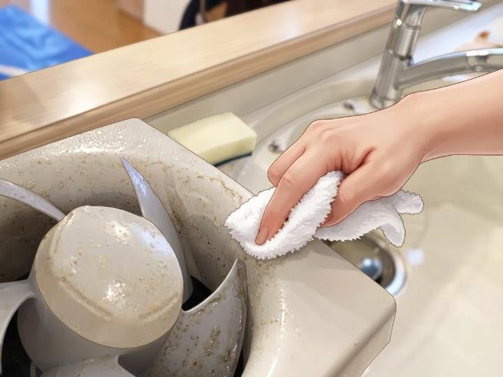 換気扇の羽根を取扱説明書に沿って掃除する