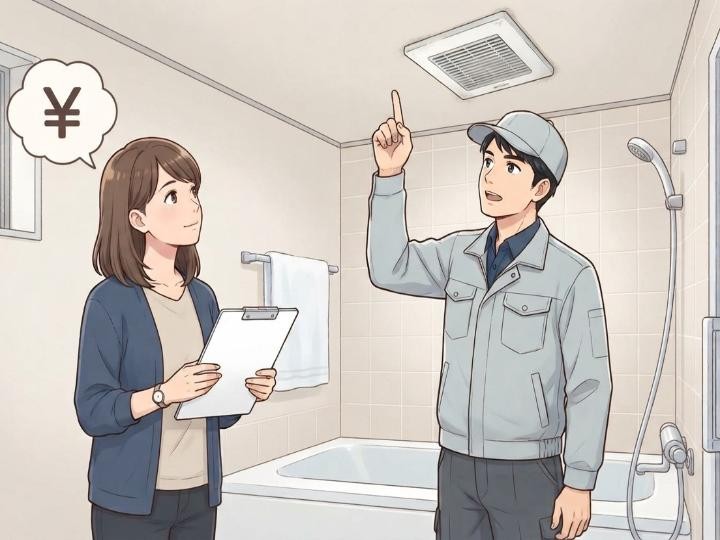 換気扇の異音修理にかかる費用の目安