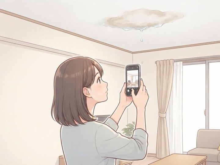 水漏れしている場所を写真に残す